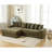 Oversized Two-Piece Couches, L Shaped Sofa, Corduroy, Left Chaise Daybed,With Armrests,Eight Throw Pillows,Corner Sofa-153292404