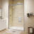 46"-48" W x 72" H Framed Double Sliding Shower Door in Brushed Nickel with Clear Tempered Glass, Dual Handles-133944992-134316722