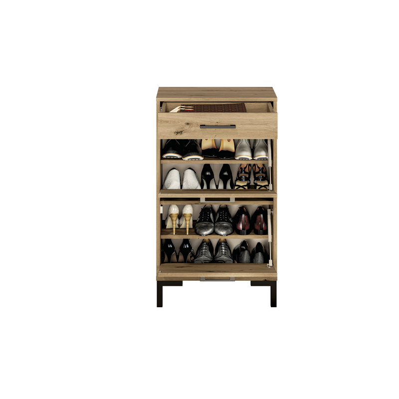 Hansell 12 Pair Stackable Shoe Storage Cabinet