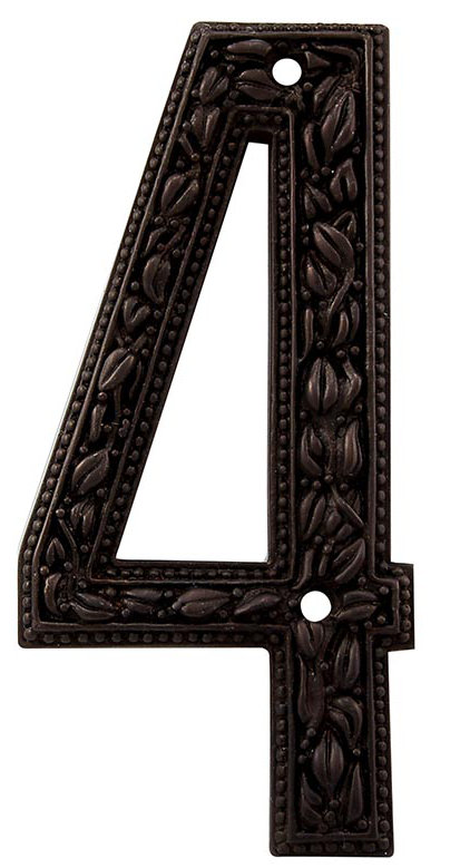 5 po. Numéro de maison San Michele, Bronze frotté à l'huile, 4