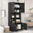 Gosellini 67"H Bathroom Cabinet with Adjustable Shelves and Open Shelves Multiple Storage System-1711119056