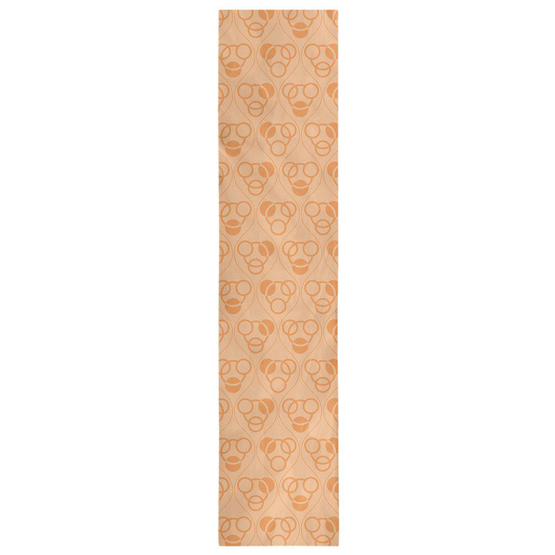 Classic Circles and Waves Table Runner, 16" x 72", Light Orange