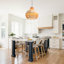 Rattan & Film Pendant Light, Mixed Materials Shade, Iron Frame, Adjustable Height, E27 Socket, 43 Cm Diameter, For Modern Rustic Decor (Bulb Not Included)