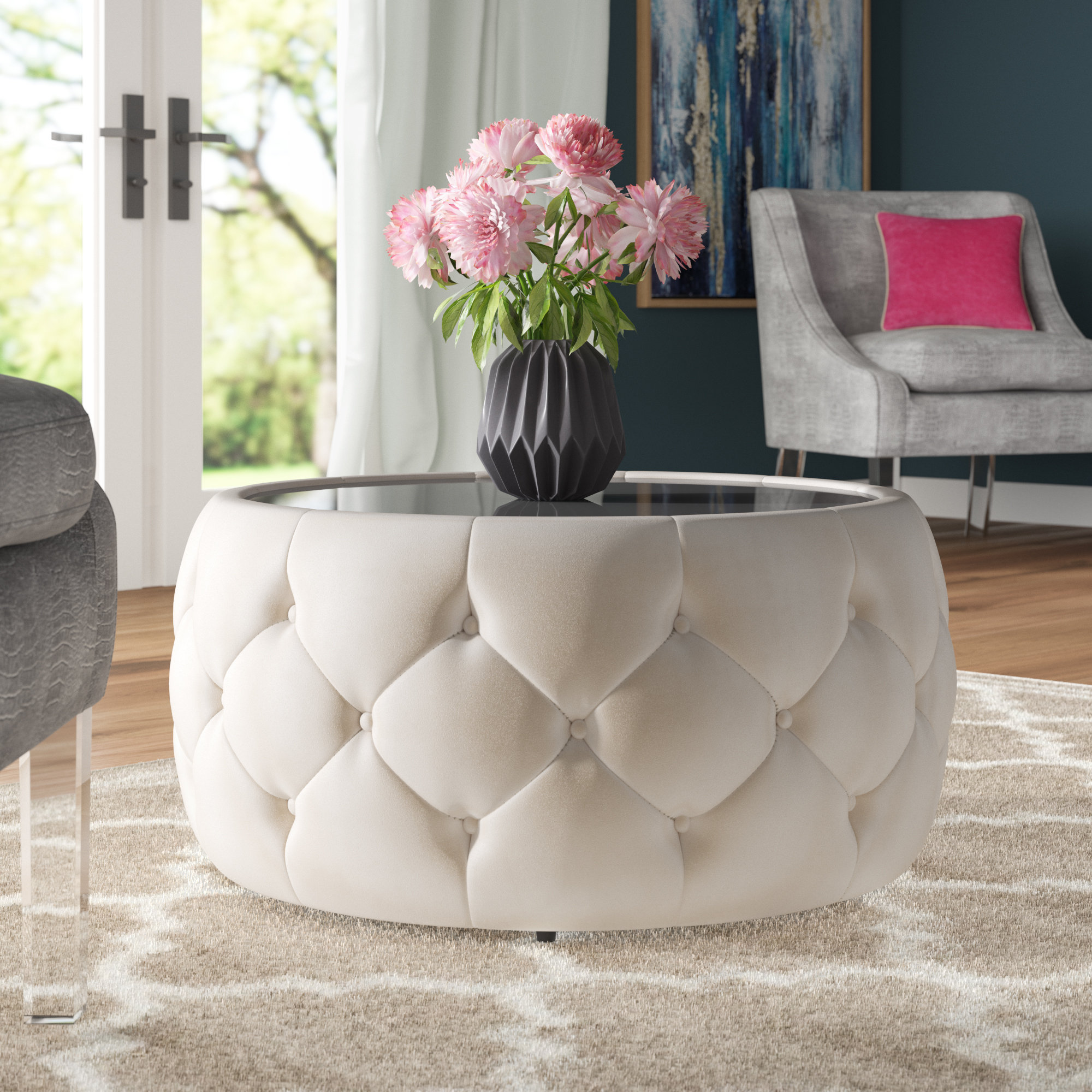 House of Hampton Eraman Glass Top Coffee Table Reviews Wayfair