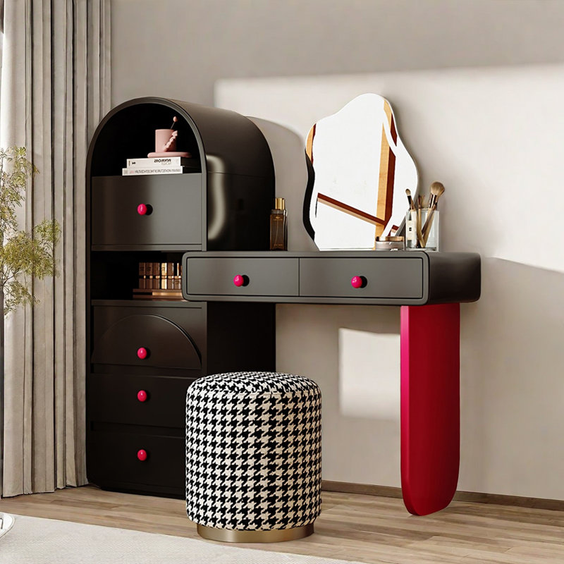 Coiffeuse Fraiser, Noir / rose