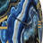 Teal Gold Geode Gems - Stone Geode Wall Clock-1235141149