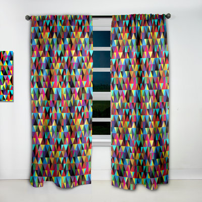 Seamless geometric pattern with triangles - Geometric Abstract Blackout Curtain Single Panel