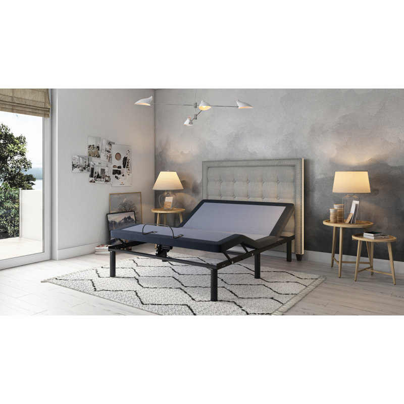 King Size Adjustable Bed Base Os3: Head & Foot Position Variations, 3 Vibrating Modes, 850 Lbs Weight, Blue Os3 With 3-level Intensity Vibration, Weight Capacity,