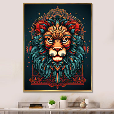 Portrait d'un lion sauvage - reproduction