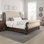 Lit-bateau touffeté en tissu de taille grand lit rustique 1pc