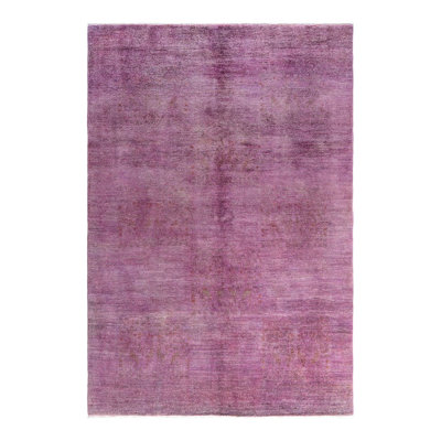 Tyer One-of-a-Kind 6' 0" X 8' 10" New Age Wool Area Rug Pink