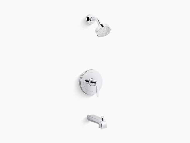 Kohler Pitch Rite-Temp Bath And Shower Trim With 1.75 GPM Water-Saving Single-Function Showerhead, Single Spray Setting