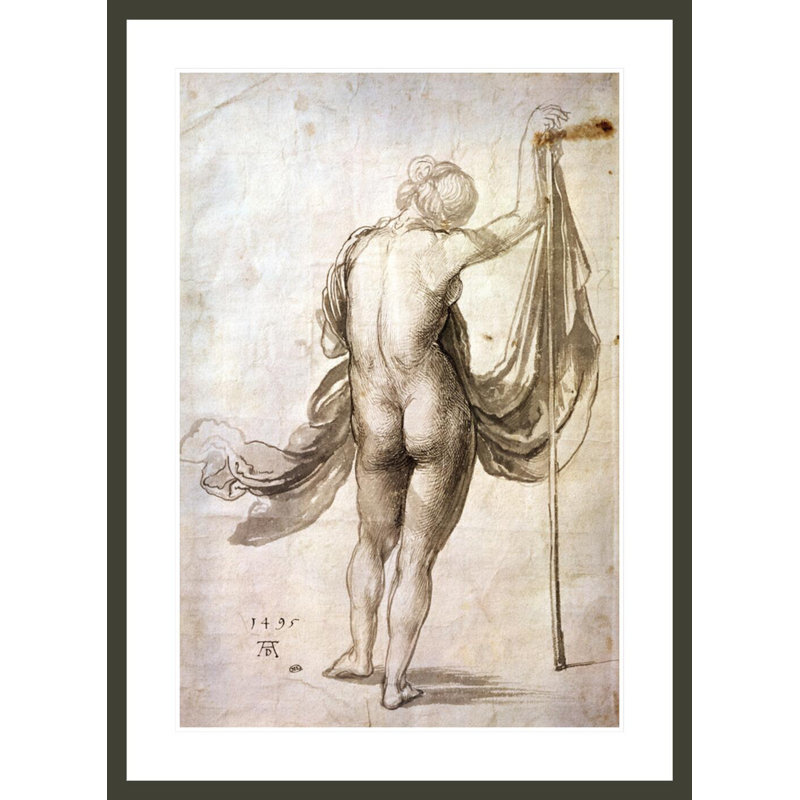 «Nude Study» par Albrecht Dürer - reproduction d'art numérique encadrée, H 41,5 po x l 30,34 po