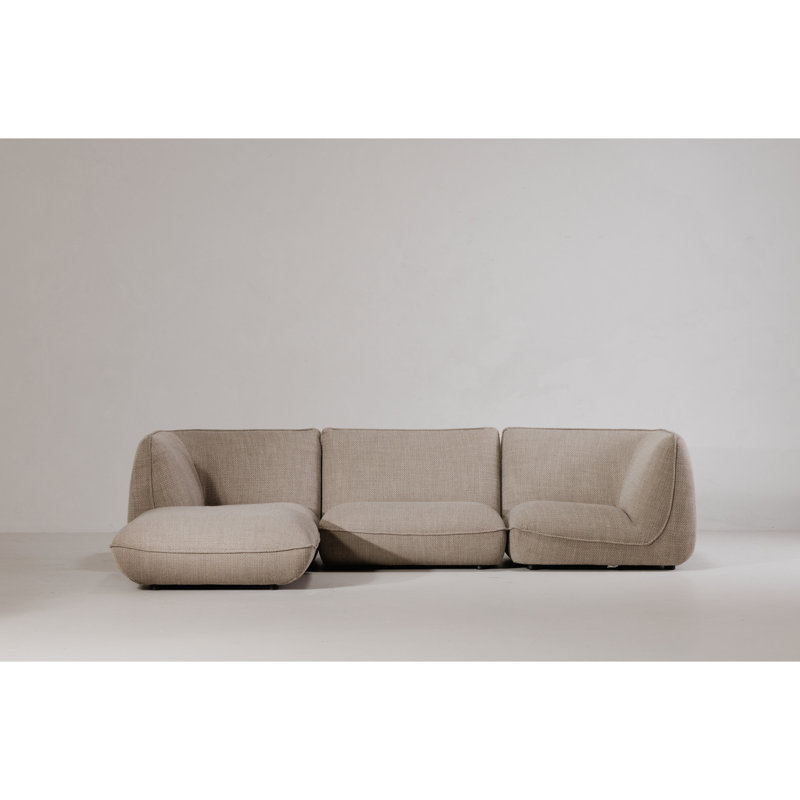Square Ottoman, Speckled Pumice Basketweave