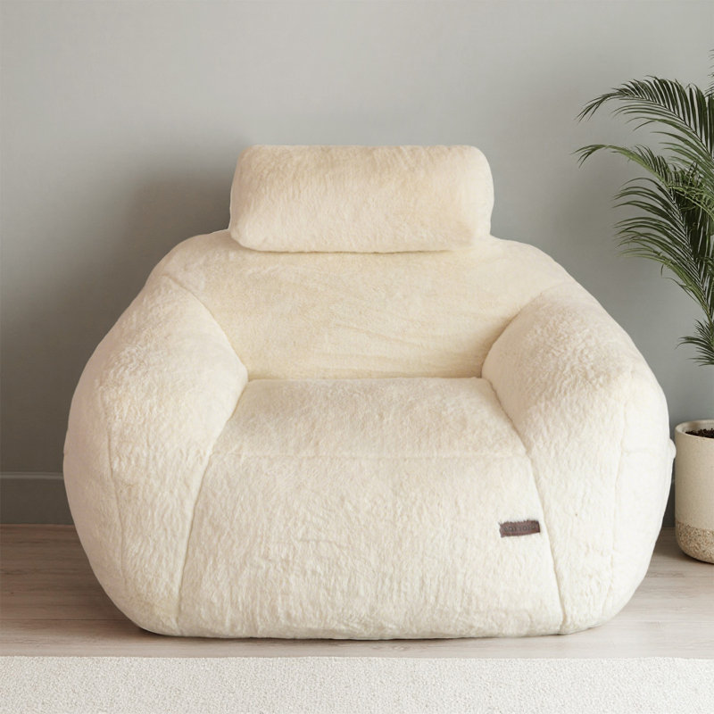 Fauteuil à billes Giant, Fausse fourrure grise