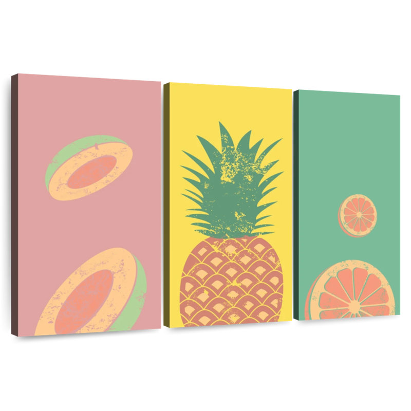 Soft Pastel Fruits, 42" H x 65" W