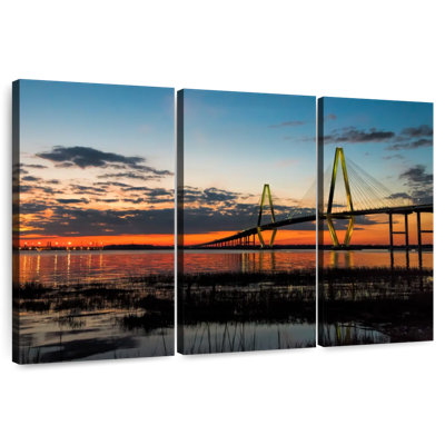 Lilie coucher de soleil au pont Arthur Ravenel
