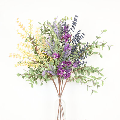 36" Artificial Berry Wildflower Floral Arrangement For Vase Filler, Farmhouse Greenery Foliage Branch Long Stem Floral Bulk Bouquet For Wedding Party Home Office Table Centerpiece Shelf Decorations