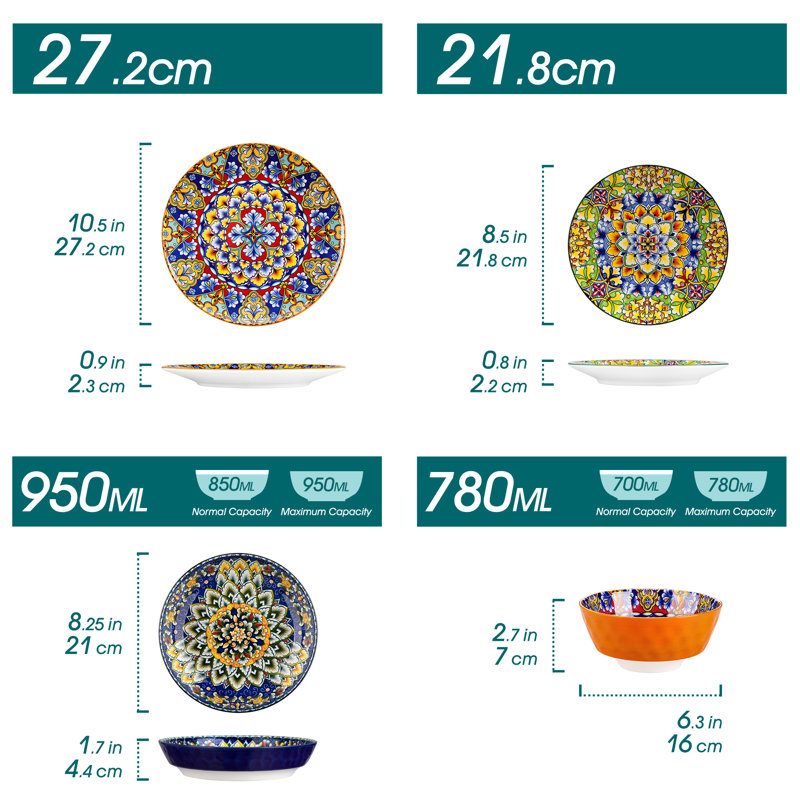 Piece Porcelain China Dinnerware Set - Service for 12