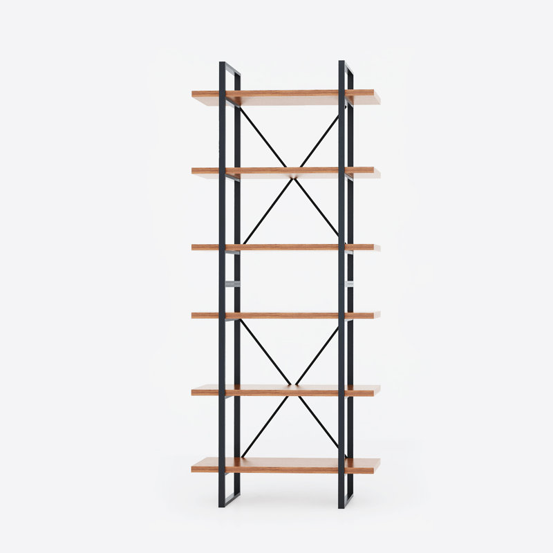 Etagere Bookcase, Black/Walnut