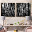 Forêt de bambou monochrome - ensemble de 2 collages carrés en bambou-1985886480-1985886487