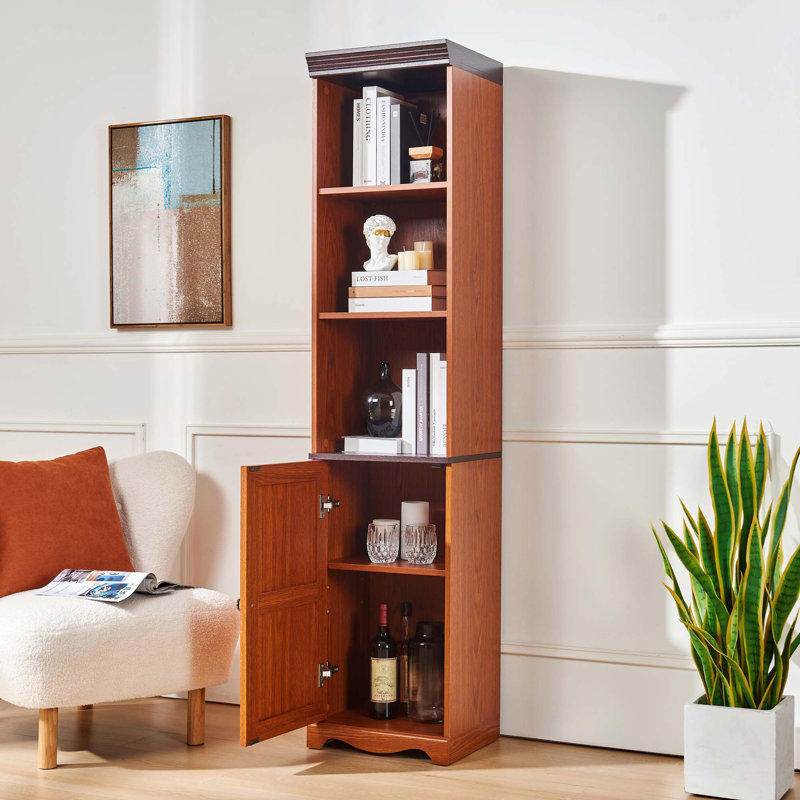 Armoire de rangement modulaire en bois avec conception à combinaison libre, Chêne foncé
