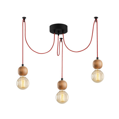 3 - Light Red/Black Cluster Pendant