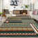 Geometric Machine Washable Rug for Living Room Bedroom Striped Non-Slip Low Pile Rubber Backing Area Rug for Playroom Office Kitchen Dining Room Dorm and Bedside Decor