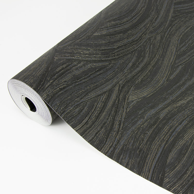 Rouleau de papier peint L 20,9 pi x l 33 po Leith Zen Waves, Noir