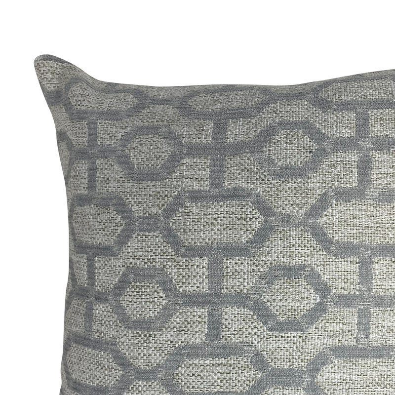 Geometric Reversible Throw Pillow, 18" x 18", Gray