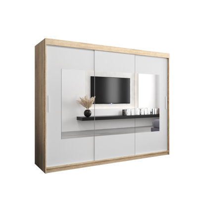 Drusilla 3 Door Manufactured Wood Wardrobe