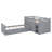 L-Shaped  Space-Saving Twin Loft And  Twin  Platform Bed With 7 Drawers And Full Guardrails(GRAY)