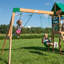 Backyard Discovery Buckley Hill Cedar Wooden Swing Set with 2 Swings and 1 Slide