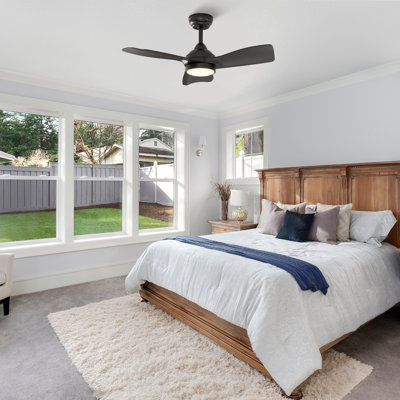 30 Inch Indoor Ceiling Fans with Lights and Remote Control, DC Slient Motor, Dimmable, Reversible, Timmer, 3 CCT, Black