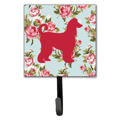 Porte-laisse d’élégance et crochet mural afghan hound shabby
