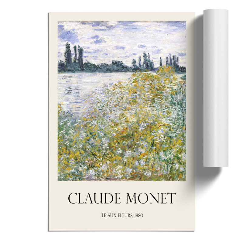 Ile Aux Fleurs Near Vetheuil Print by Claude Monet - Frameless Print, 30cm H x 21cm W x 0.1cm D