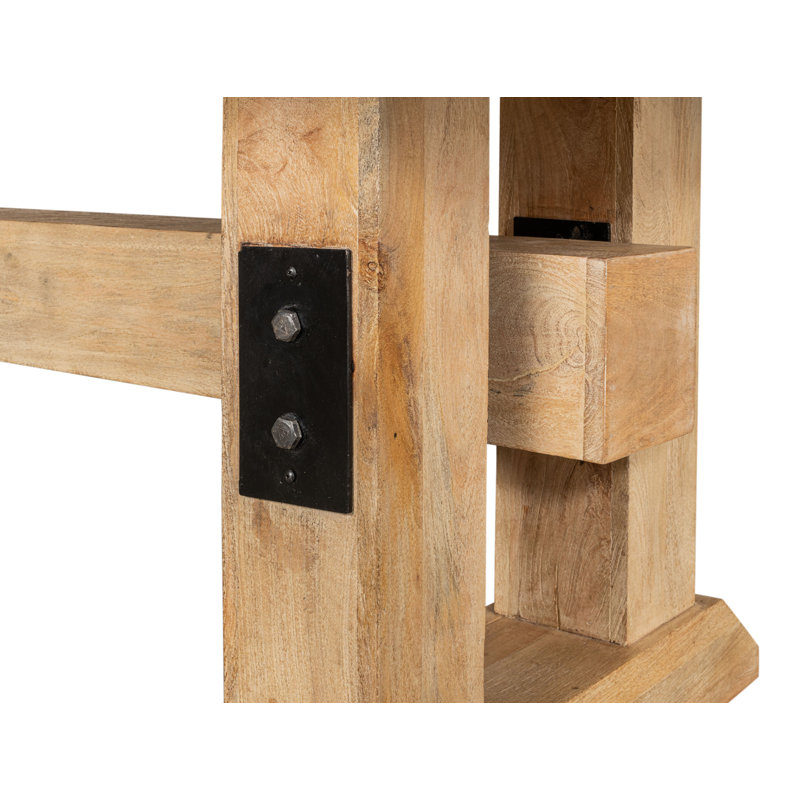 Massive Sienna Mango Wood Trestle Dining Table
