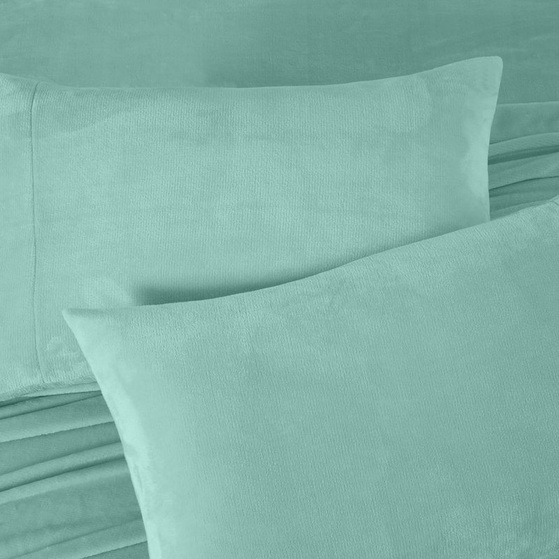 King Aqua Microplush Fleece Deep Pocket Sheet Set