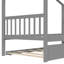 Lit simple gris avec lit gigogne et pieds en pin massif-1996623261