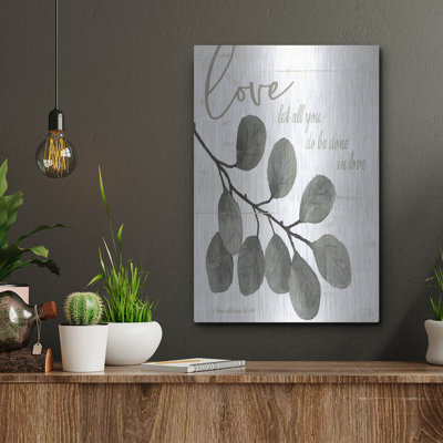  «Let All You Do Be Done in Love» par Cindy Jacobs, art mural en métal, 16 po x 24 po