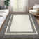 Modern Machine Washable Rug Bordered Design Non-Slip Low Pile Rubber Backing Area Rug for Living Room Bedroom Kitchen Dining Room