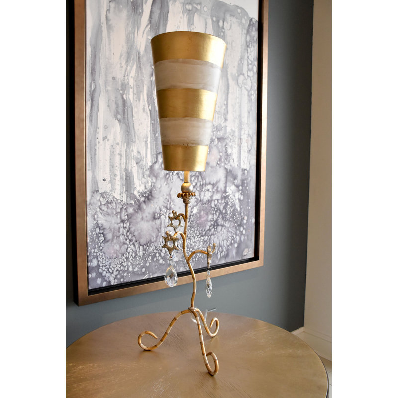 Tivoli 38" Tripod Table Lamp, Gold/Cream
