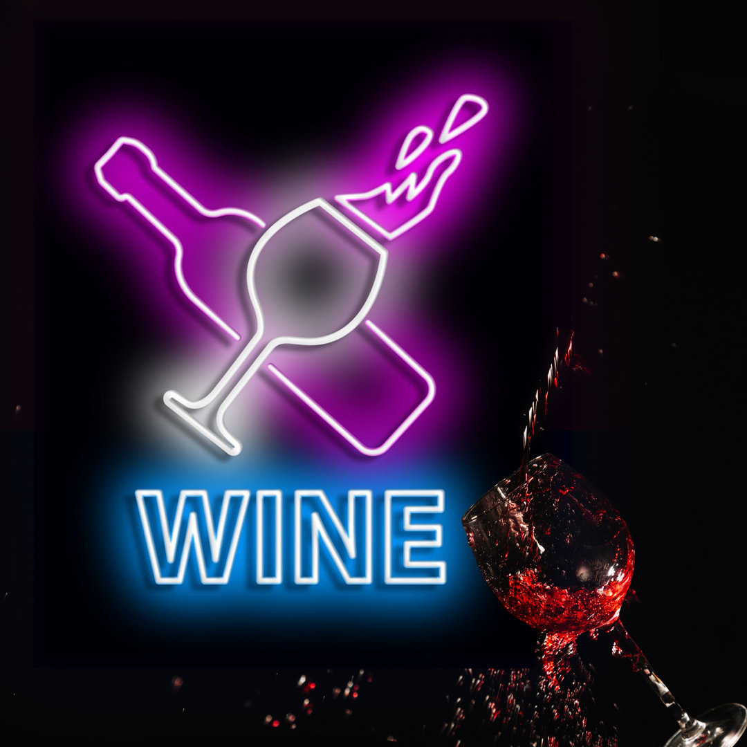 Neon Sign Bottle Glass Wall Décor