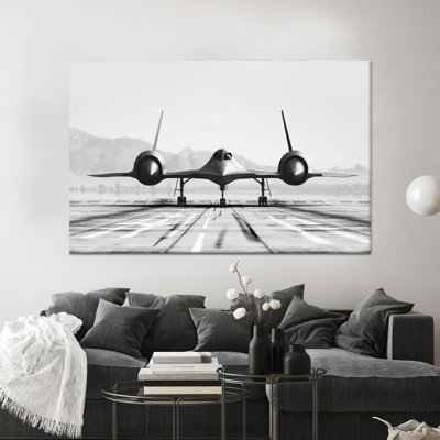 Printed Canvas: Modern Airport Decor with Jet Plane Artwork,1P BlackFramedCanvas