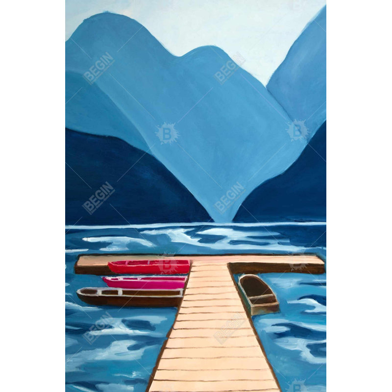 " Lake, Quai & Mountains "