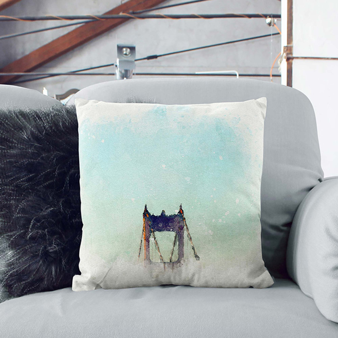 Golden Gate Bridge Tip in Abstract Cushion with Filling