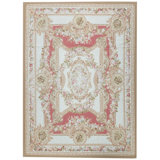 Hand-Knotted High-Quality Red and Ivory Area Rug