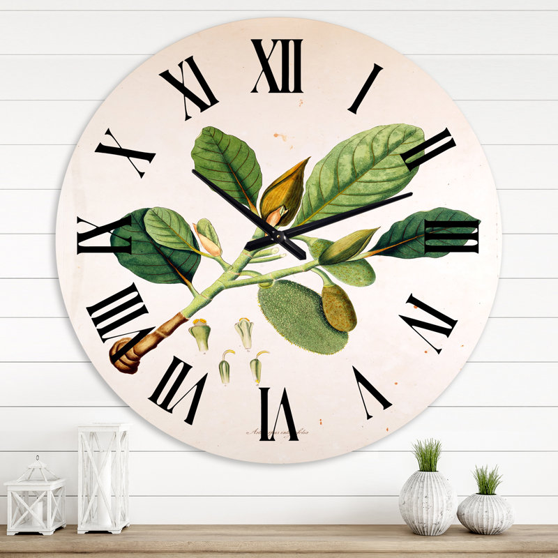 Vintage London Plants I - horloge murale maison de campagne, Grand