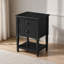 Console étroite, canapé mince avec trois tiroirs de rangement et tablette inférieure (noir)-2099728141