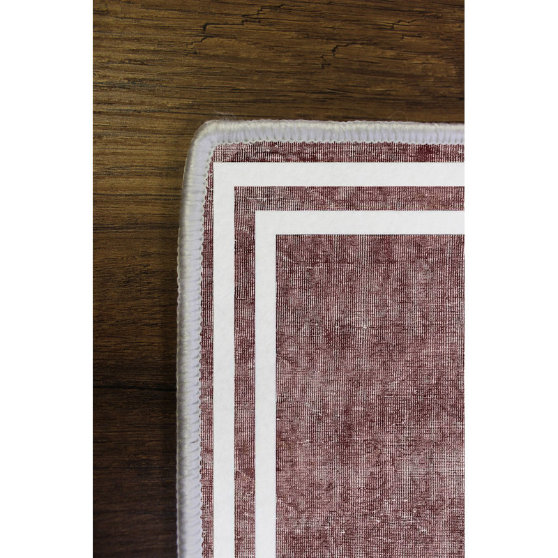 Claret Red Area Rug, 5.2 x 7.5 ft | 100% Polyester, 650 g/m² | Pile Height: 0.2 in | Digital Printing, Antibacterial, Eco-friendly | Non-Slip PVC Dot Underside | Machine Washable, Perfect for Living Room & Bedroom Décor